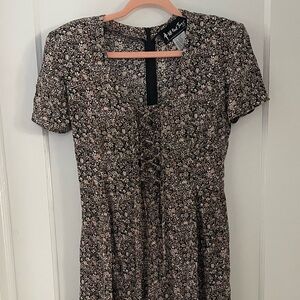 Vintage 90s All That Jazz‎ Floral Jumpsuit Wide Leg Palazzo Grunge Rose Print S